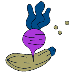 Icon of a beet and a squash